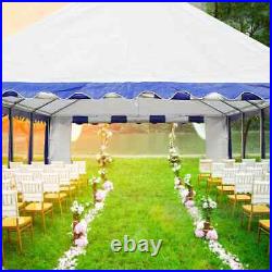 13'x26' Canopy Shelter Outdoor Gazebo Wedding Party Tent White&Blue Heavy Duty