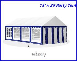 13'x26' Canopy Shelter Outdoor Gazebo Wedding Party Tent White&Blue Heavy Duty