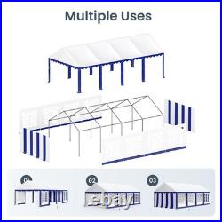 13'x26' Carport with Sidewalls Party Tent Outdoor Gazebo Canopy Heavy Duty Blue