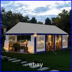 13'x26' Carport with Sidewalls Party Tent Outdoor Gazebo Canopy Heavy Duty Blue