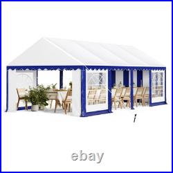 13'x26' Carport with Sidewalls Party Tent Outdoor Gazebo Canopy Heavy Duty Blue
