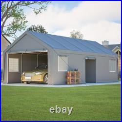 13'x26' Heavy Duty Carport Steel Canopy Tent Garage Shed withRoll-up Doors