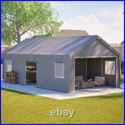 13'x26' Heavy Duty Carport Steel Canopy Tent Garage Shed withRoll-up Doors