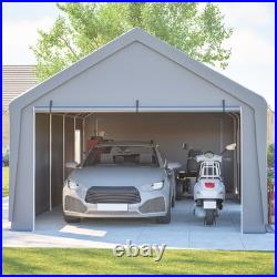 13'x26' Heavy Duty Carport Steel Canopy Tent Garage Shed withRoll-up Doors