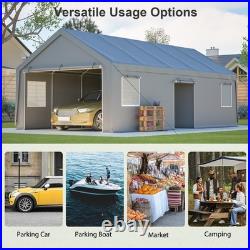 13'x26' Heavy Duty Carport Steel Canopy Tent Garage Shed withRoll-up Doors