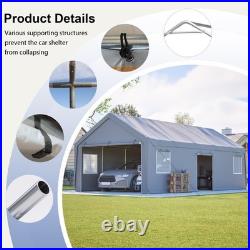 13'x26' Heavy Duty Carport Steel Canopy Tent Garage Shed withRoll-up Doors