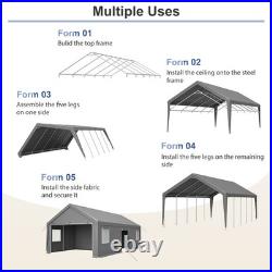 13'x26' Heavy Duty Carport Steel Canopy Tent Garage Shed withRoll-up Doors