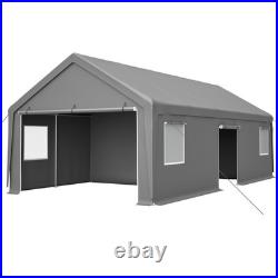 13'x26' Heavy Duty Carport Steel Canopy Tent Garage Shed withRoll-up Doors