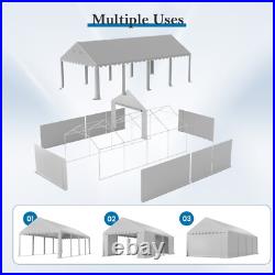 13'x26' Outdoor Storage Shed Commericial Canopy with Sidewalls Portable Shelter