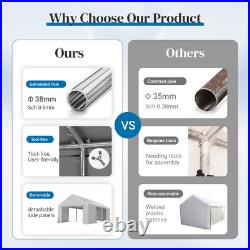 13'x26' Outdoor Storage Shed Commericial Canopy with Sidewalls Portable Shelter