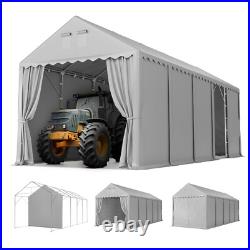 13'x32' Carport Canopy with Doors Heavy Duty Outdoor Tent Storage Shelter Garage
