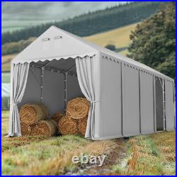 13'x32' Carport Canopy with Doors Heavy Duty Outdoor Tent Storage Shelter Garage