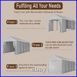 13'x32' Carport Canopy with Doors Heavy Duty Outdoor Tent Storage Shelter Garage 13'x32' Carport Canopy with Doors Heavy Duty Outdoor Tent Storage Shelter Garage