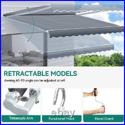 13'x8' Retractable Awning Fabric Replacement UV Protection Outdoor Patio Canopy
