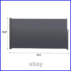 138'' x 71'' Roll-Up Side Awning, Multi-Functional Privacy Screen, -Resistant &