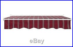 13FT×10FT Retractable Aluminum Patio Deck Awning Cover, Canopy, Sunshade