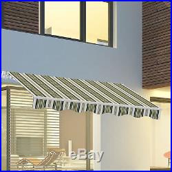 13X8 Door Window Awning Waterproof Sun Shade Shelter Canopy Manual Retractable