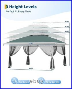 13x13 FT Pop-Up Hardtop Gazebo withMosquito Netting, Double Roof for Party 7 COLORS