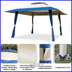 13x13 Folding Gazebo Canopy Patio Outdoor Tent Beach Party Shade Shelter Blue