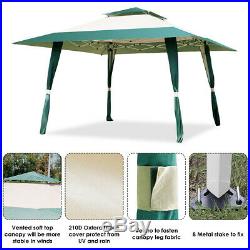 13x13 Folding Gazebo Canopy Shelter Awning Tent Patio Outdoor Companion Green