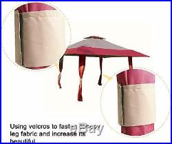 13x13 Folding Gazebo Canopy Shelter Awning Tent Patio Outdoor Garden Yard Red