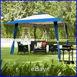 13x13 Folding Gazebo camping Beach Canopy Shelter Tent WithCarry Bag Blue Patio