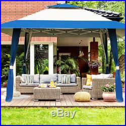 13x13 Folding Gazebo camping Beach Canopy Shelter Tent WithCarry Bag Blue Patio