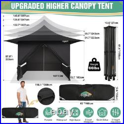 13x13 Heavy Duty Pop Up Canopy with 4 Sidewalls, Commercial Outdoor Party Tent