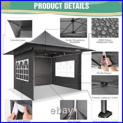 13x13FT Heavy Duty Pop Up Canopy with 4 Sidewalls, Commercial Outdoor Party Tent