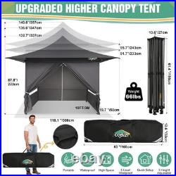 13x13FT Heavy Duty Pop Up Canopy with 4 Sidewalls, Commercial Outdoor Party Tent
