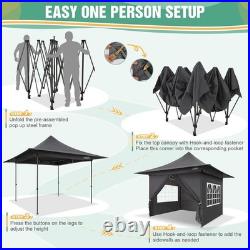 13x13FT Heavy Duty Pop Up Canopy with 4 Sidewalls, Commercial Outdoor Party Tent