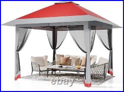 13x13FT Pop Up Gazebo, Canopy Tent with Carry Bag, Mesh Cover, Height Adjustable
