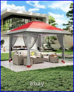 13x13FT Pop Up Gazebo, Canopy Tent with Carry Bag, Mesh Cover, Height Adjustable