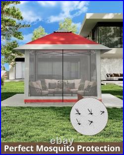 13x13FT Pop Up Gazebo, Mesh Cover, Height Adjustable Canopy Tent with Carry Bag