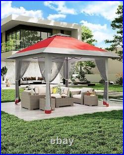 13x13FT Pop Up Gazebo, Mesh Cover, Height Adjustable Canopy Tent with Carry Bag