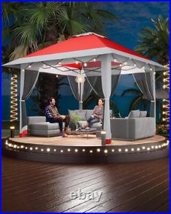 13x13FT Pop Up Gazebo, Mesh Cover, Height Adjustable Canopy Tent with Carry Bag