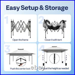 13x13ft Pop Up Canopy Tent One Push Setup Heavy Duty with Wheel Carry Bag Sandbags