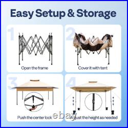 13x13ft Pop Up Canopy Tent One Push Setup Heavy Duty with Wheel Carry Bag Sandbags