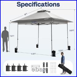 13x13ft Pop Up Canopy Tent One Push Setup Heavy Duty with Wheel Carry Bag Sandbags