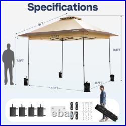 13x13ft Pop Up Canopy Tent One Push Setup Heavy Duty with Wheel Carry Bag Sandbags
