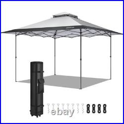 13x13ft Pop Up Gazebo Instant Canopy Tent One Push Heavy Duty with Wheels Gray