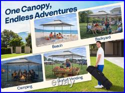 13x13ft Pop Up Gazebo Instant Canopy Tent One Push Heavy Duty with Wheels Gray