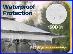 13x13ft Pop Up Gazebo with Mosquito Netting Instant Canopy Tent 2 Tier Roof Gray