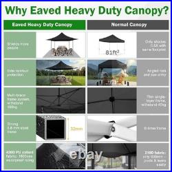 13x13ft Pop up Canopy Heavy Duty Waterproof Extending Eaves Tent with Sidewalls