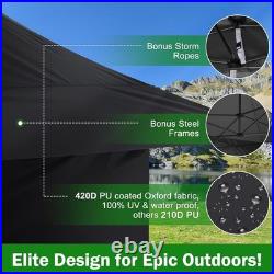 13x13ft Pop up Canopy Heavy Duty Waterproof Extending Eaves Tent with Sidewalls