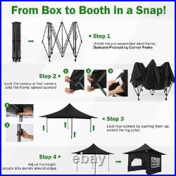 13x13ft Pop up Canopy Heavy Duty Waterproof Extending Eaves Tent with Sidewalls