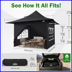 13x13ft Pop up Canopy Heavy Duty Waterproof Extending Eaves Tent with Sidewalls