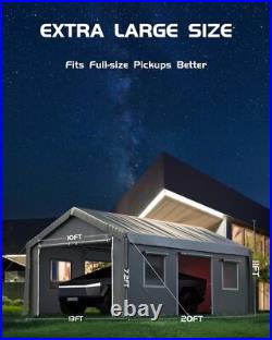 13x20 ft Heavy Duty Carport Canopy Tent Garage Shelter with Roll-Up Door Windows