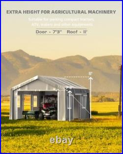 13x20 ft Heavy Duty Carport Canopy Tent Garage Shelter with Roll-Up Door Windows