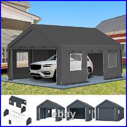 13x24ft Outdoor Storage Shelter Shed Carport Car Canopy Garage with Zipper Doors